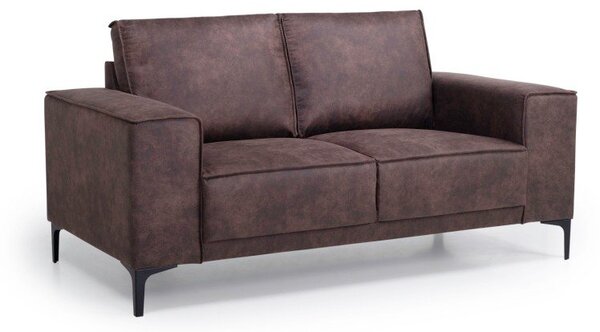 Smeđa sofa od imitacije kože 164 cm Copenhagen – Scandic