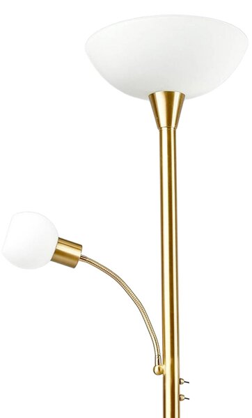 Podne Lampa Lindby, Elaina, Zlato / mjed, Dnevna soba, Metal, Moderan