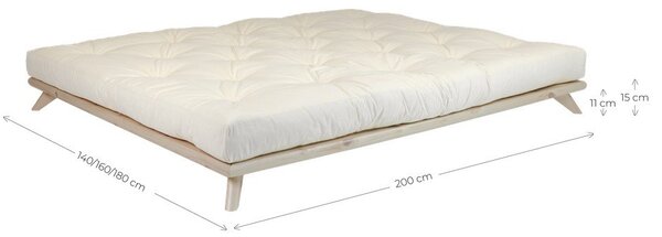 Bračni krevet od borovine s podnicom 180x200 cm Senza – Karup Design