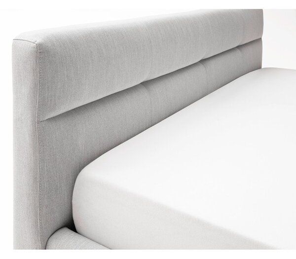 Svijetlo sivi tapecirani bračni krevet s prostorom za odlaganje s podnicom 160x200 cm Lotte – Meise Möbel