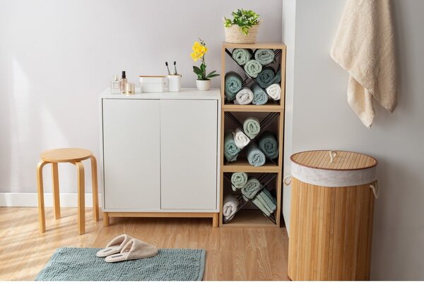 Okrugla košara za rublje od bambusa Compactor Round