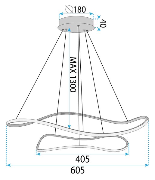 Viseća lampa LHJ017-CP2 ZLATNA