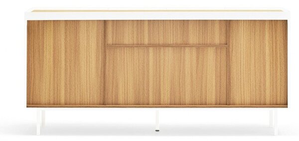 Bijela/u prirodnoj boji niska komoda u dekoru hrasta 165x78 cm Arista – Teulat