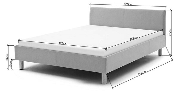 Ružičasti tapecirani krevet bez podnice 120x200 cm Lena – Meise Möbel