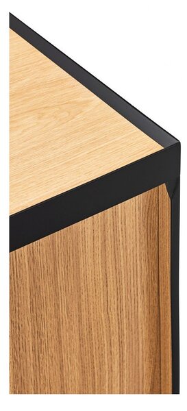 Crna/u prirodnoj boji niska komoda u dekoru hrasta 110x85 cm Arista – Teulat