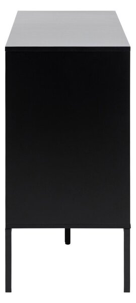 Crna/u prirodnoj boji niska komoda u dekoru hrasta 120x82 cm Seaford – Actona