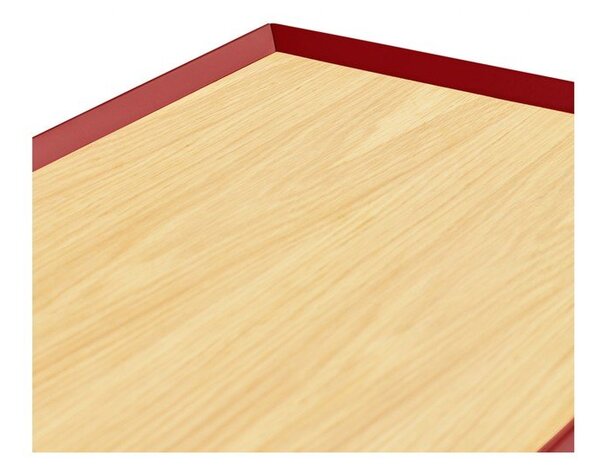 Crvena niska komoda u dekoru hrasta 165x78 cm Arista – Teulat