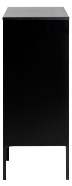 Crna/u prirodnoj boji visoka komoda u dekoru hrasta 80x103 cm Seaford – Actona
