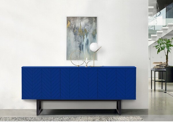 Plava komoda Woodman Camden Herringbone, 175 x 75 cm