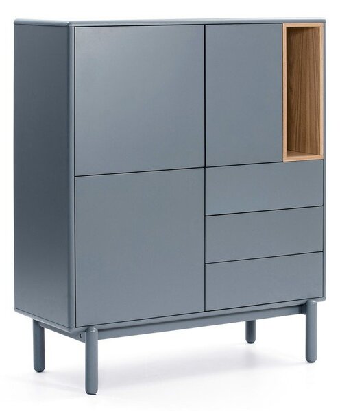 Plava/siva visoka komoda 100x120 cm Corvo – Teulat