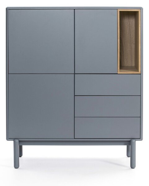 Plava/siva visoka komoda 100x120 cm Corvo – Teulat