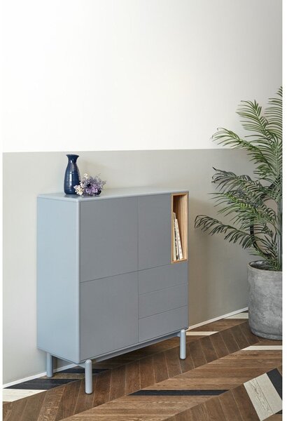 Plava/siva visoka komoda 100x120 cm Corvo – Teulat