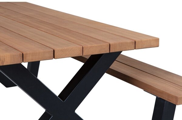 Vrtni blagovaonski stol s klupama WOOOD Tablo, 206 x 145 cm