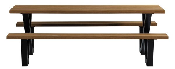Vrtni blagovaonski stol s klupama WOOOD Tablo, 206 x 145 cm
