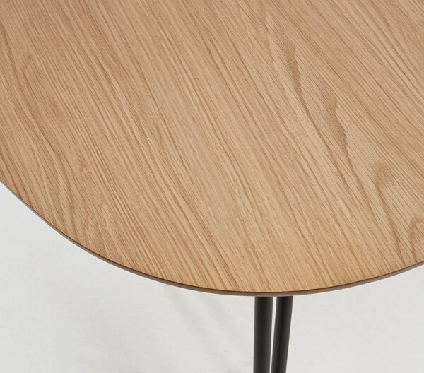 Proširiv blagovaonski stol u dekoru hrasta u prirodnoj boji 90x140 cm Novac – Kave Home