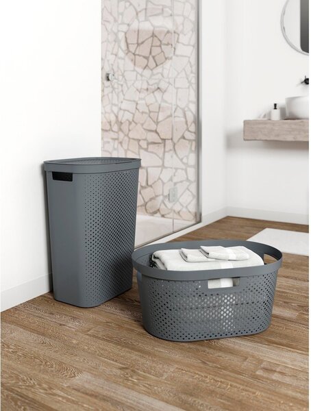 Tamno siva košara za rublje Curver Infinity Hamper, 60 l