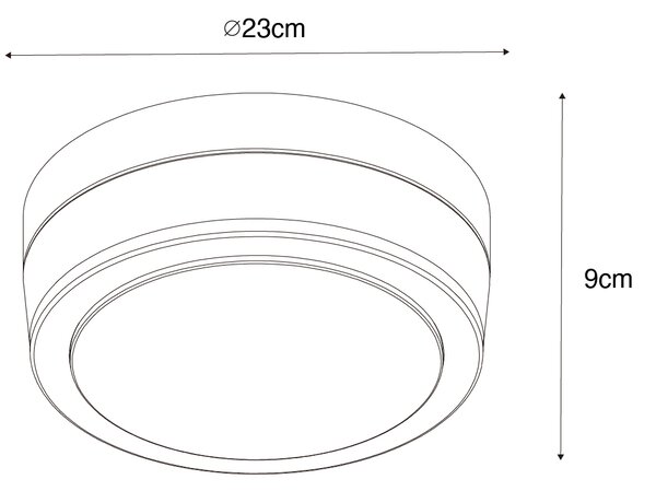 Moderna vanjska stropna svjetiljka od čelika 23 cm IP44 - Flavi