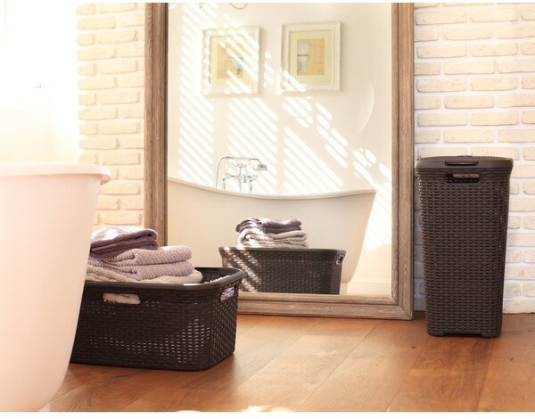 Smeđa košara za rublje Curver Hamper, 60 l