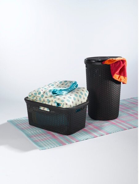 Smeđa košara za rublje Curver Hamper, 60 l