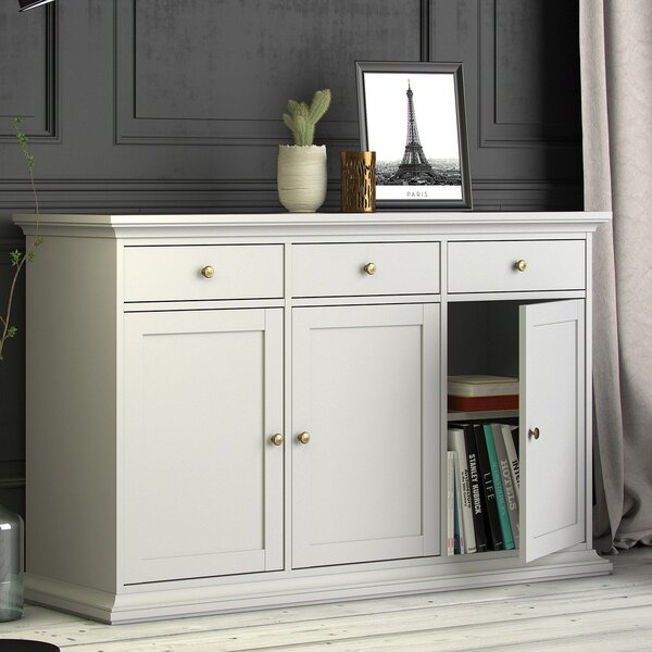 Bijela niska komoda 144x92 cm Paris – Tvilum