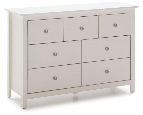 Bijela niska komoda od masivnog bora 110x80 cm Berna – Marckeric