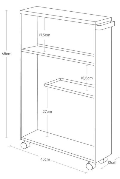 Crna metalna kupaonska polica 47,5x68 cm Tower – YAMAZAKI