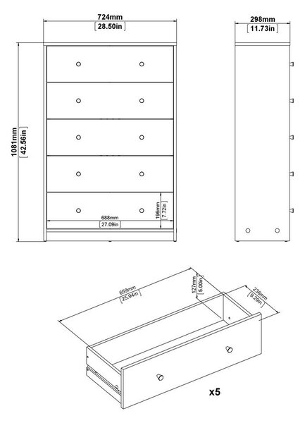 Bijela komoda 72x108x30 cm May – Tvilum