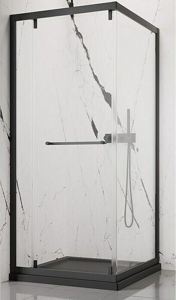 Camargue Kutna tuš kabina Verona (D x Š x V: 90 x 90 x 195 cm, Crna, Debljina stakla: 6 mm)