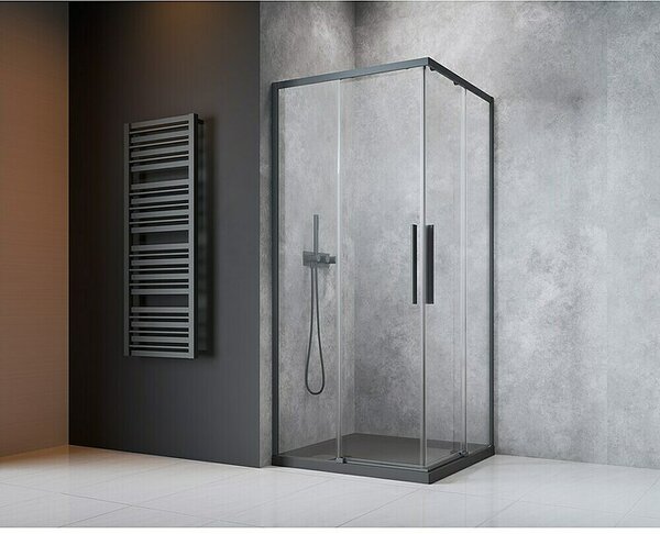 Camargue Kutna tuš kabina Tampere (D x Š x V: 90 x 90 x 195 cm, Bez premaza, Gunmetal, Debljina stakla: 6 mm)