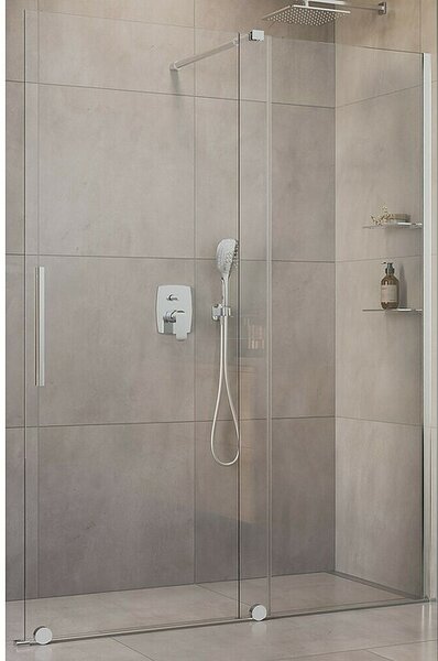 Camargue Tuš stijena Milano (Š x V: 120 x 200 cm, Srebrna, Debljina stakla: 8 mm)