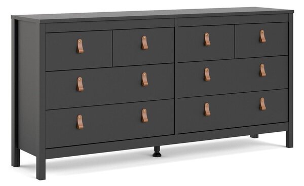 Crna niska komoda 159x80 cm Madrid – Tvilum