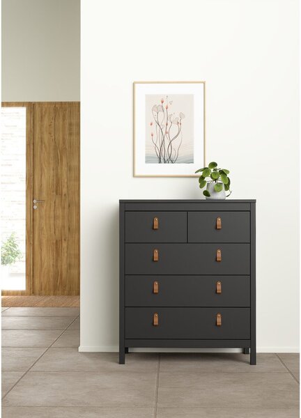 Crna visoka komoda 82x99 cm Madrid – Tvilum