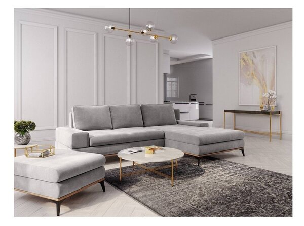 Svijetlosivi kauč na razvlačenje Windsor & Co Sofas Planet, desni kut