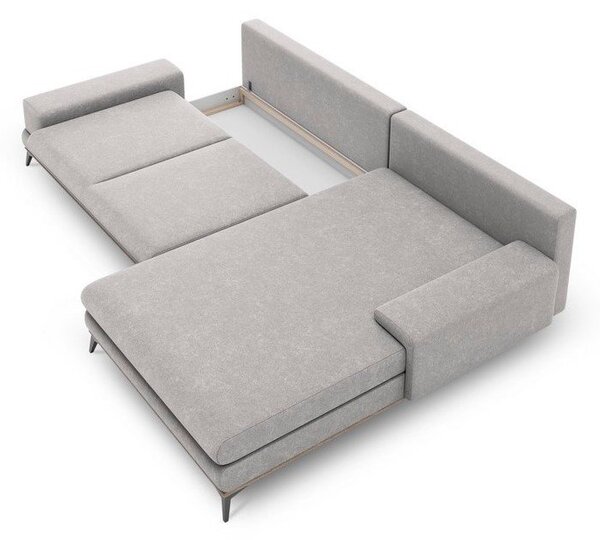 Svijetlosivi kauč na razvlačenje Windsor & Co Sofas Planet, desni kut