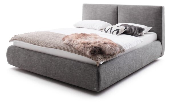 Tamno sivi tapecirani bračni krevet s prostorom za odlaganje s podnicom 180x200 cm Atesio – Meise Möbel