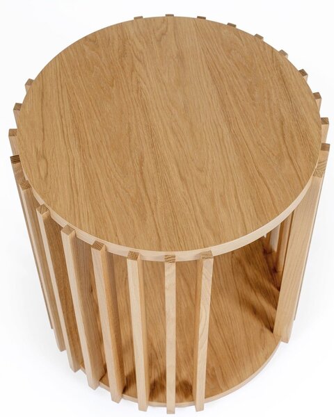 Pomoćni stolić Oakman Drum hrast, ø 53 cm