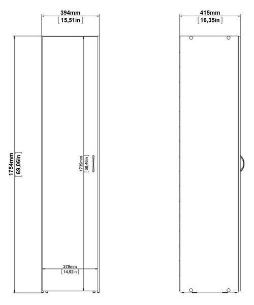 Bijeli ormar 39x175 cm Space – Tvilum