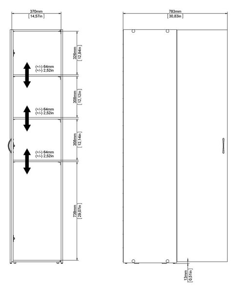 Bijeli ormar 39x175 cm Space – Tvilum