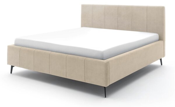 Bež tapecirani bračni krevet s prostorom za odlaganje s podnicom 180x200 cm Lizzano – Meise Möbel