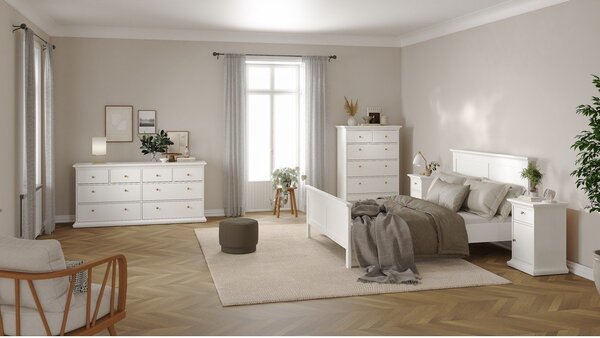 Bijela visoka komoda 96x140 cm Paris – Tvilum