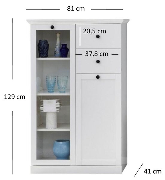 Zondo.hr Vitrina Brendon 1D1W2S (bijela). Akcija -21%. 1052782