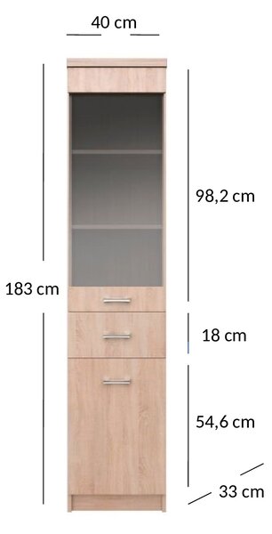 Zondo.hr Vitrina Tianna (hrast sonoma). Akcija -18%. 1053325