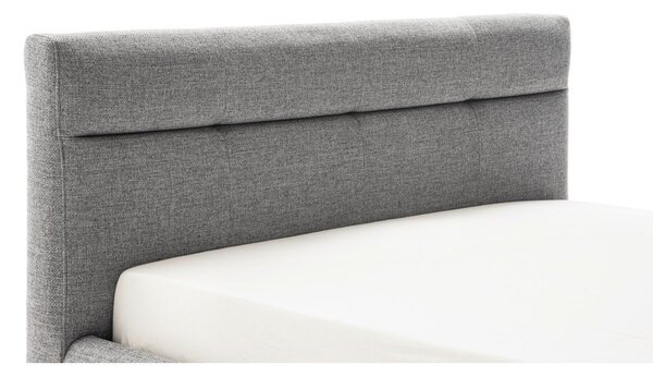 Sivi tapecirani bračni krevet s prostorom za odlaganje s podnicom 160x200 cm Lotte – Meise Möbel