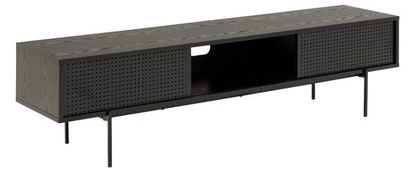 Crna TV komoda u dekoru jasena 180x44,5 cm Angus – Actona