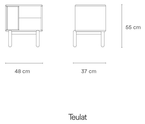 Tamno sivi noćni ormarić Corvo - Teulat