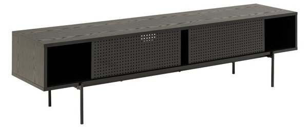 Crna TV komoda u dekoru jasena 180x44,5 cm Angus – Actona