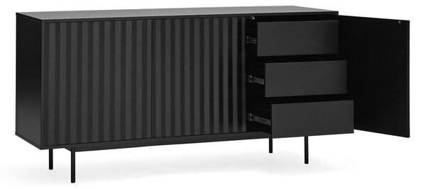 Crna niska komoda 159x80 cm Sierra – Teulat
