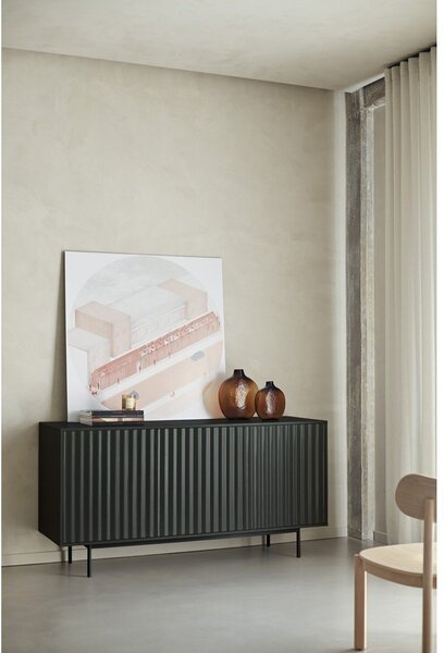 Crna niska komoda 159x80 cm Sierra – Teulat