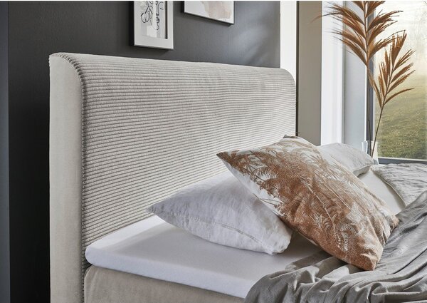 Bež boxspring krevet s prostorom za pohranu 180x200 cm Memphis - Meise Möbel