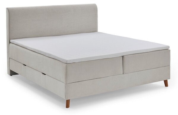 Bež boxspring krevet s prostorom za pohranu 180x200 cm Memphis - Meise Möbel